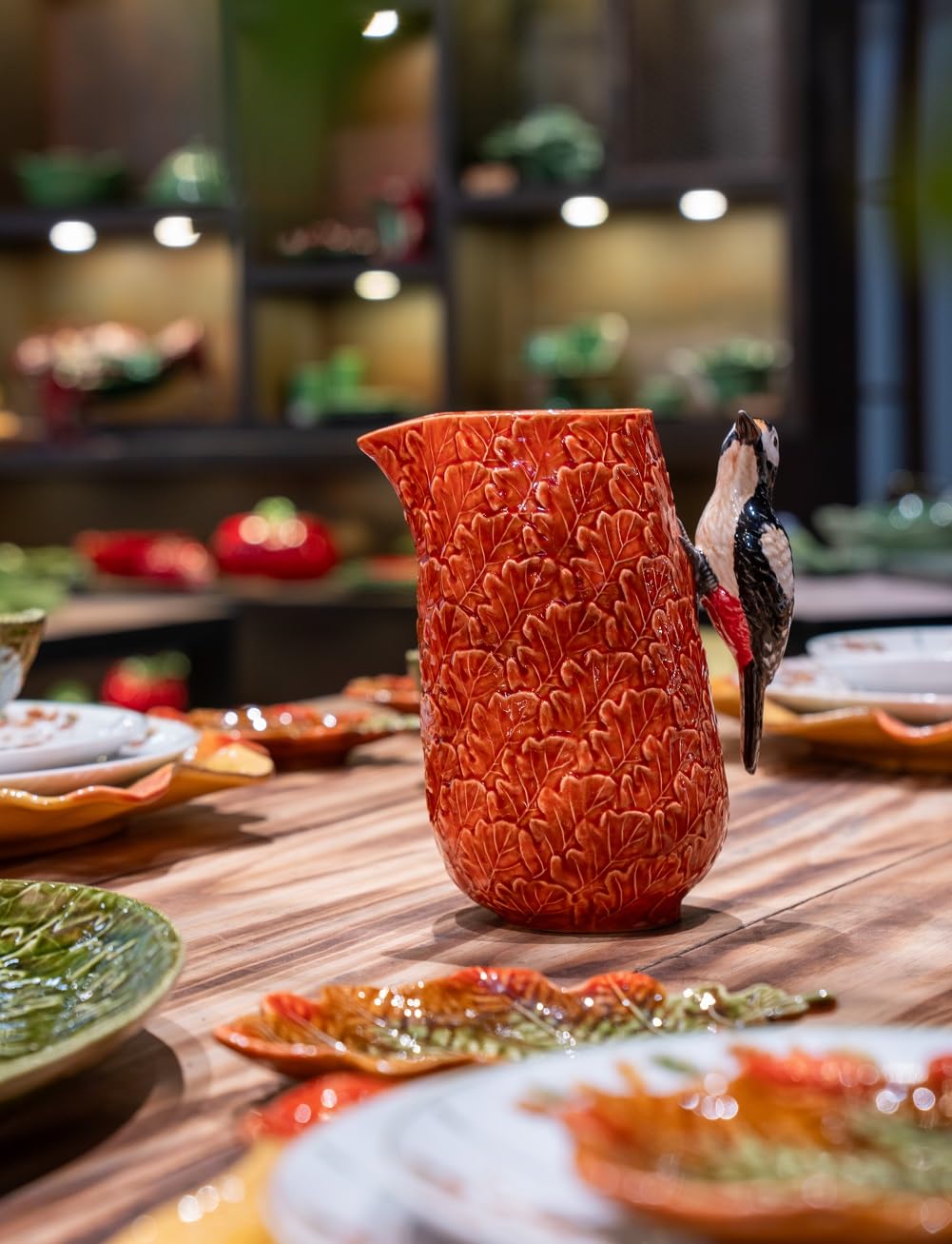 さくら　イタリア製　ピエロ　陶器　インテリア　Guido Cortese氏 Amazon.com: Bordallo Pinheiro Gudrun Woodpecker Pitcher By Cláudia